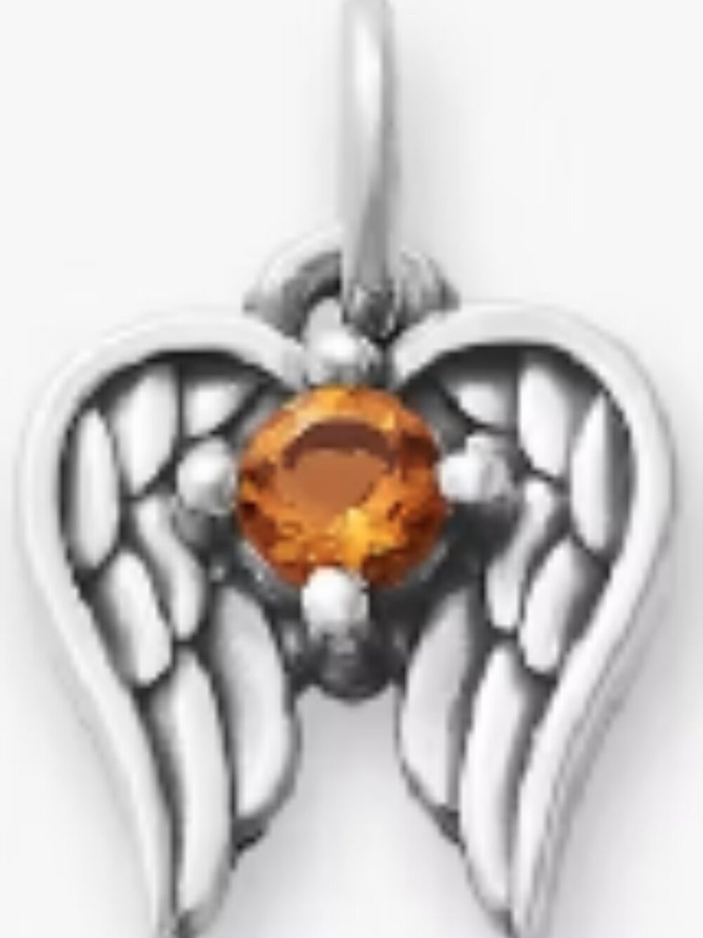 James Avery Citrine (November) Angel Wings Birthstone Charm